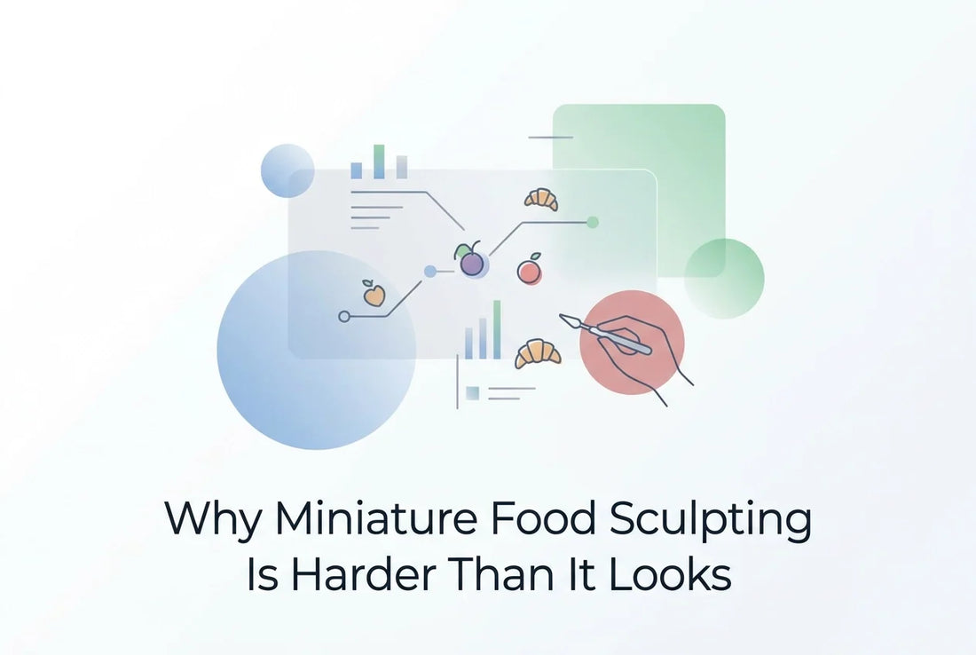 Professional header image for educational tutorial: Why Miniature Food Sculpting Is Harder Than It Looks