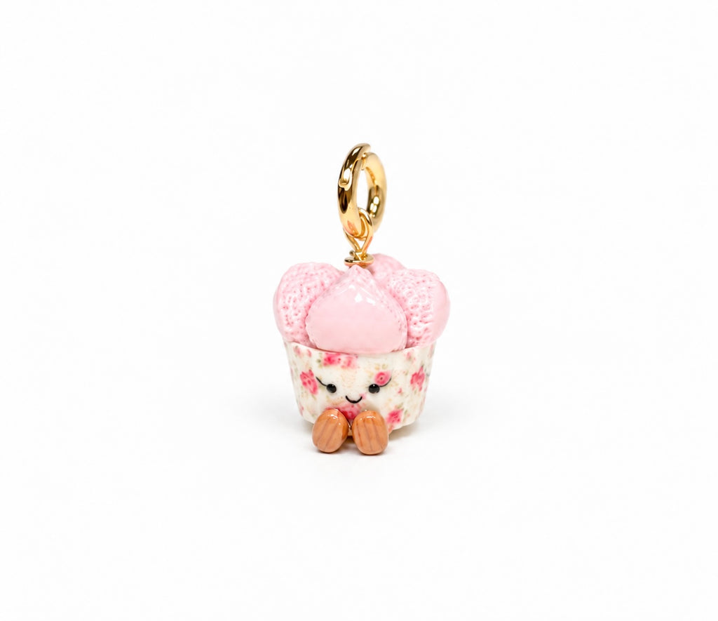 The Smiley Huat Kueh Miniature Charm in Vintage Floral