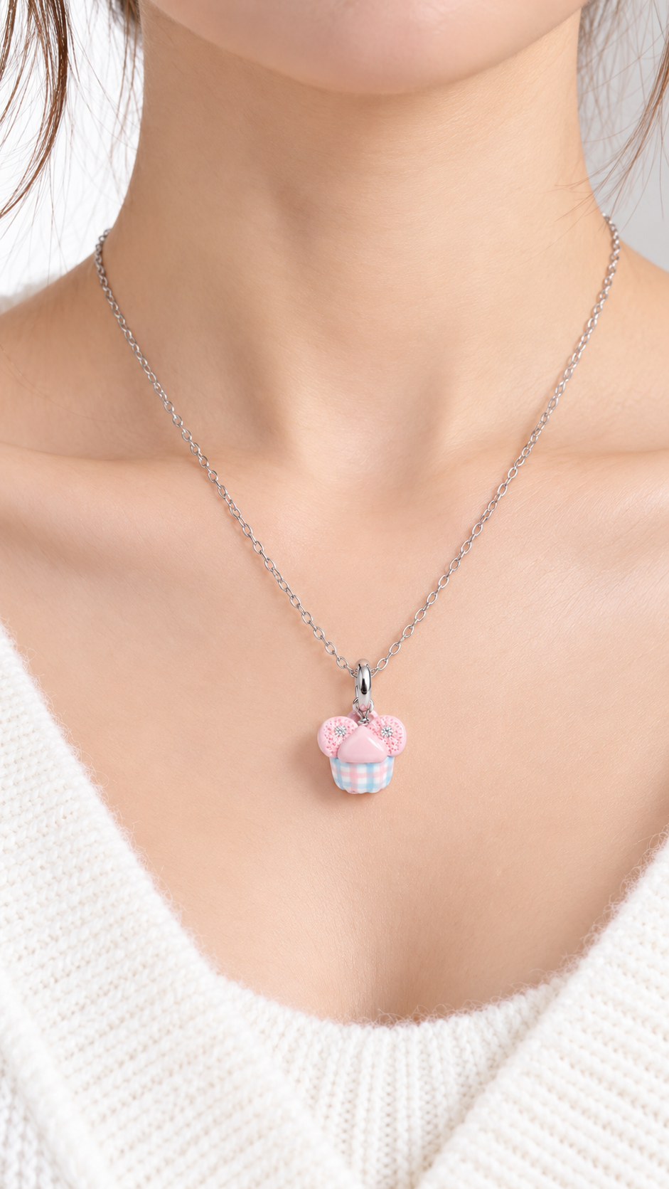 The Huat Kueh Miniature Charm in Gingham and Moissanites