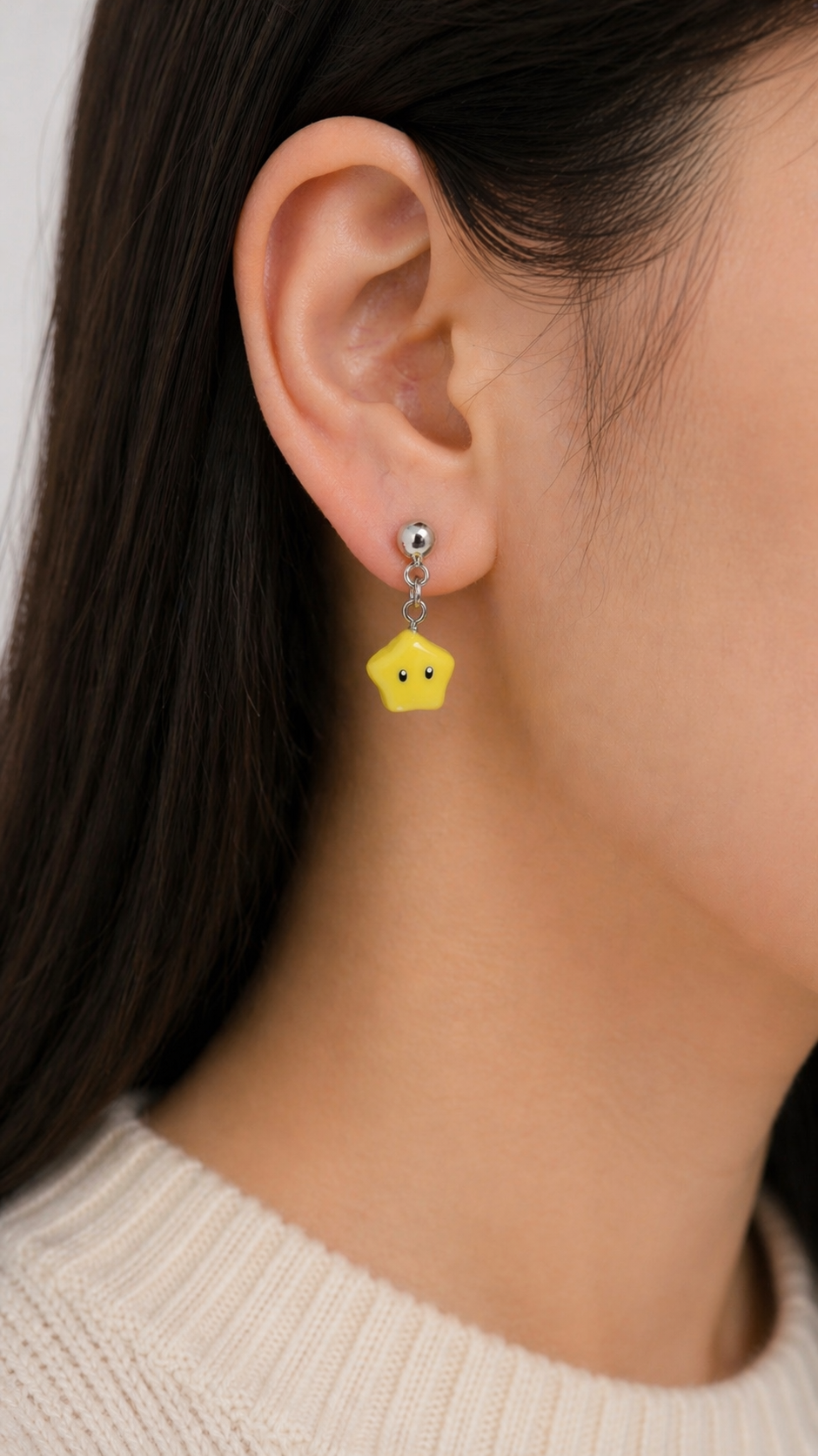 Mario-inspired Toadstool and Star Dangles