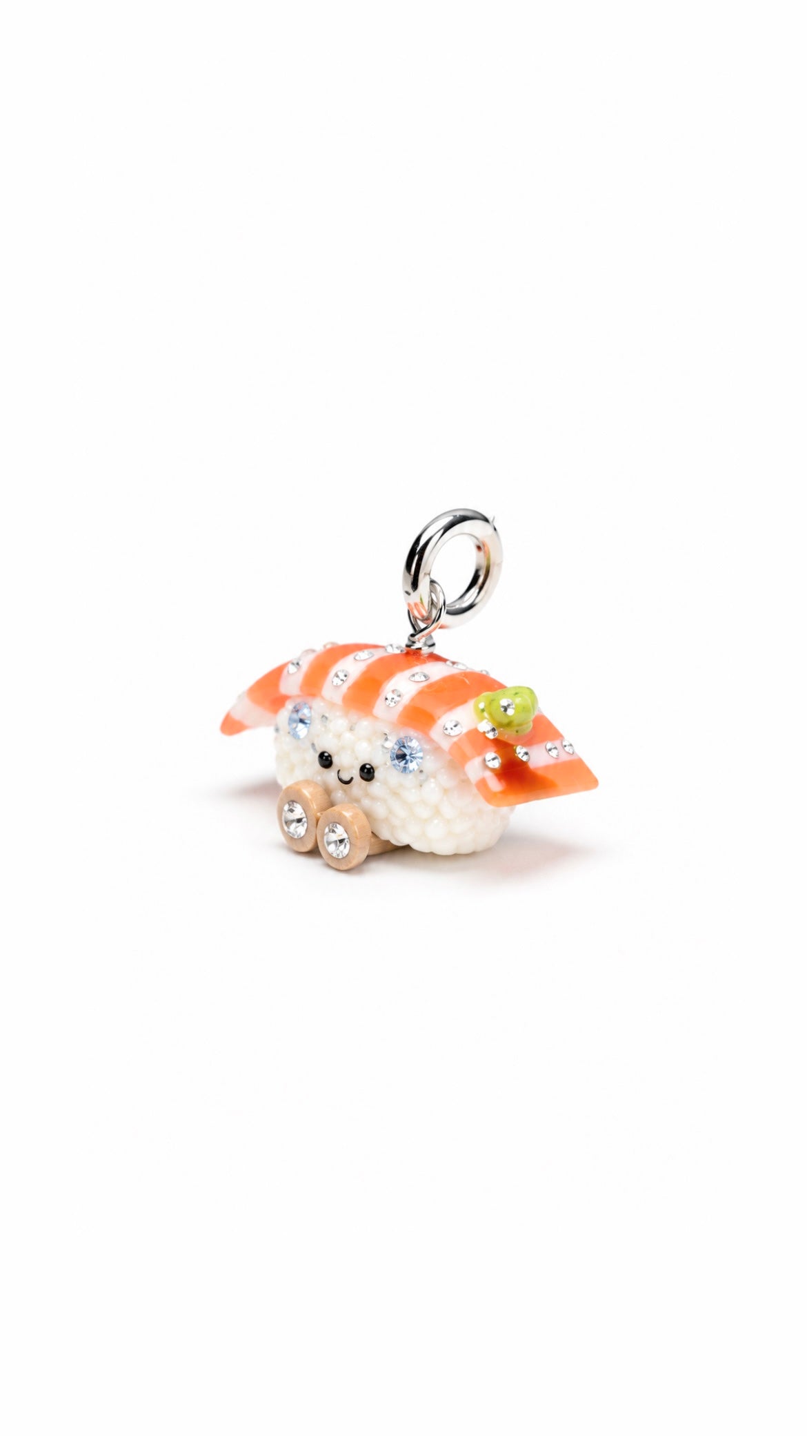 The Smiley Salmon Sushi with her Moissanites Miniature Charm