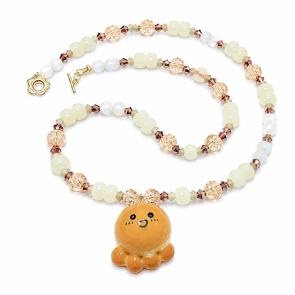 Laughing Chonky Tako Bread Hand-Beaded Necklace