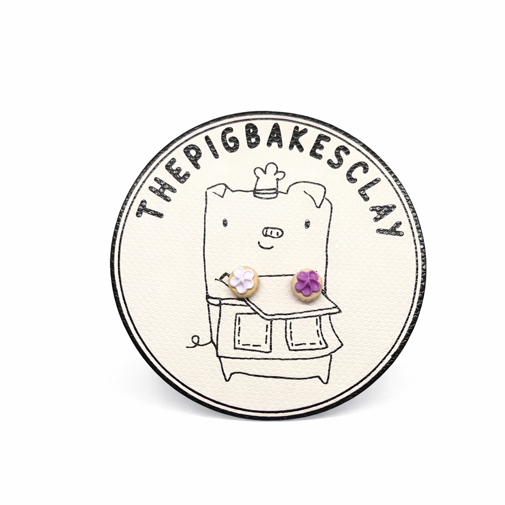 Iced Gem Biscuit Earring Studs