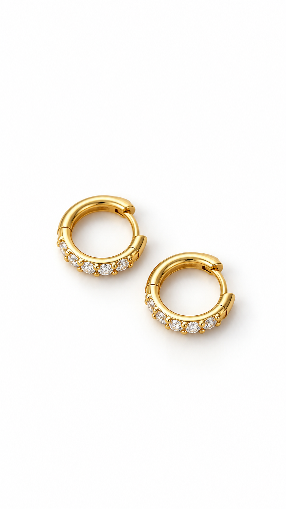 The Moissanites Ear Hoops in 10mm (ASTM F136 medical grade titanium, with PVD 18K Gold Plating)