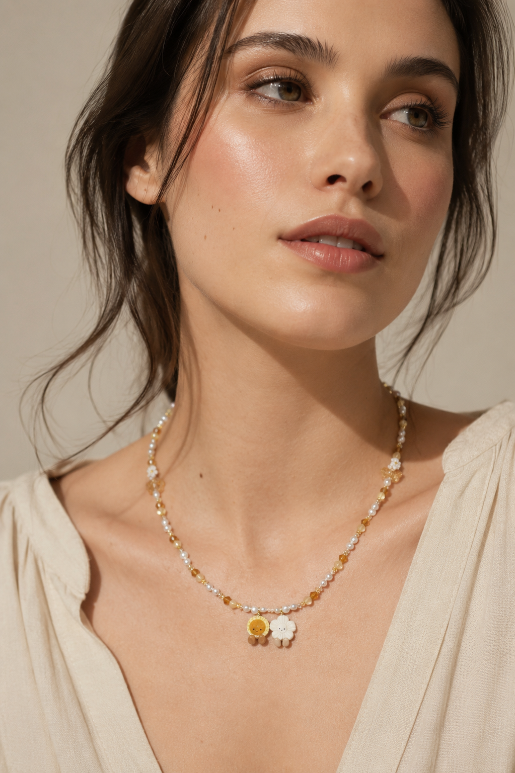 Pineapple Tart and Kueh Bangkit Jellycat Duo Hand-Beaded Necklace