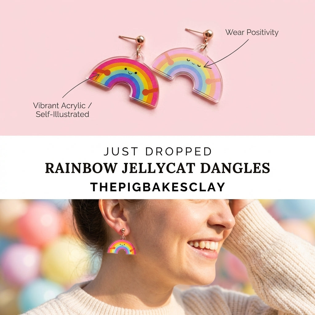 Rainbow Jellycat Stud Dangles (INSTOCK)