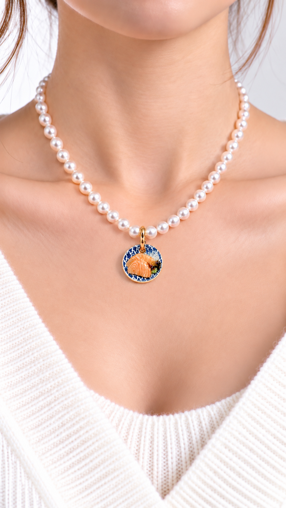 The Salmon Sushi Plate Miniature Charm