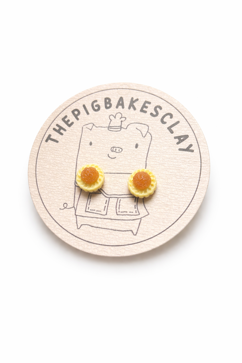 Pineapple Tart Earring Studs (PREORDER, wait time of 4-8 weeks)