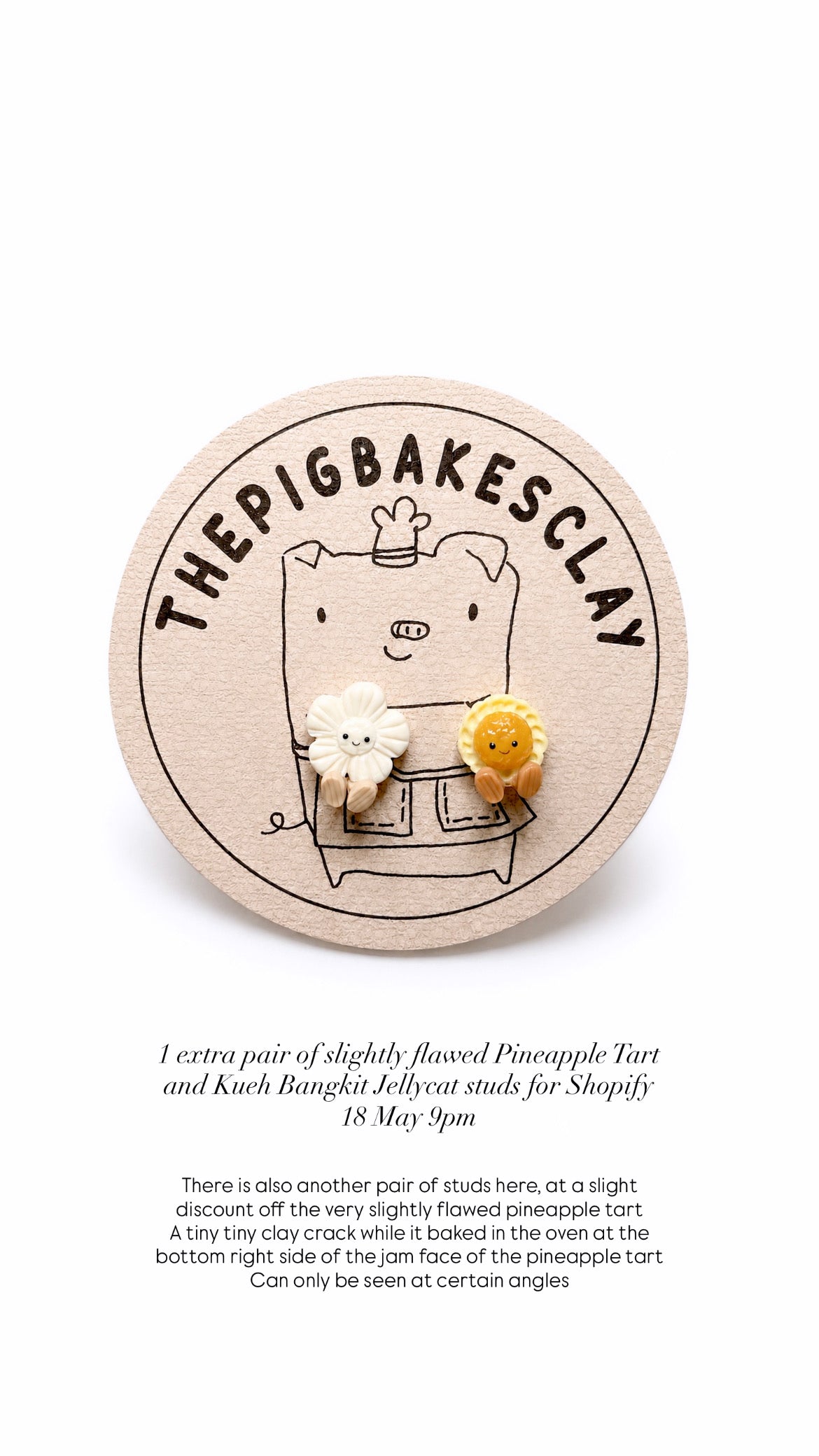 Pineapple Tart and Kueh Bangkit Jellycat Earrings (a variety)