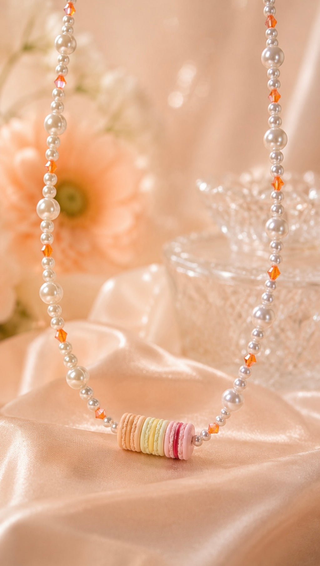 Pierre Hermes Inspired Macaron Trio Necklace