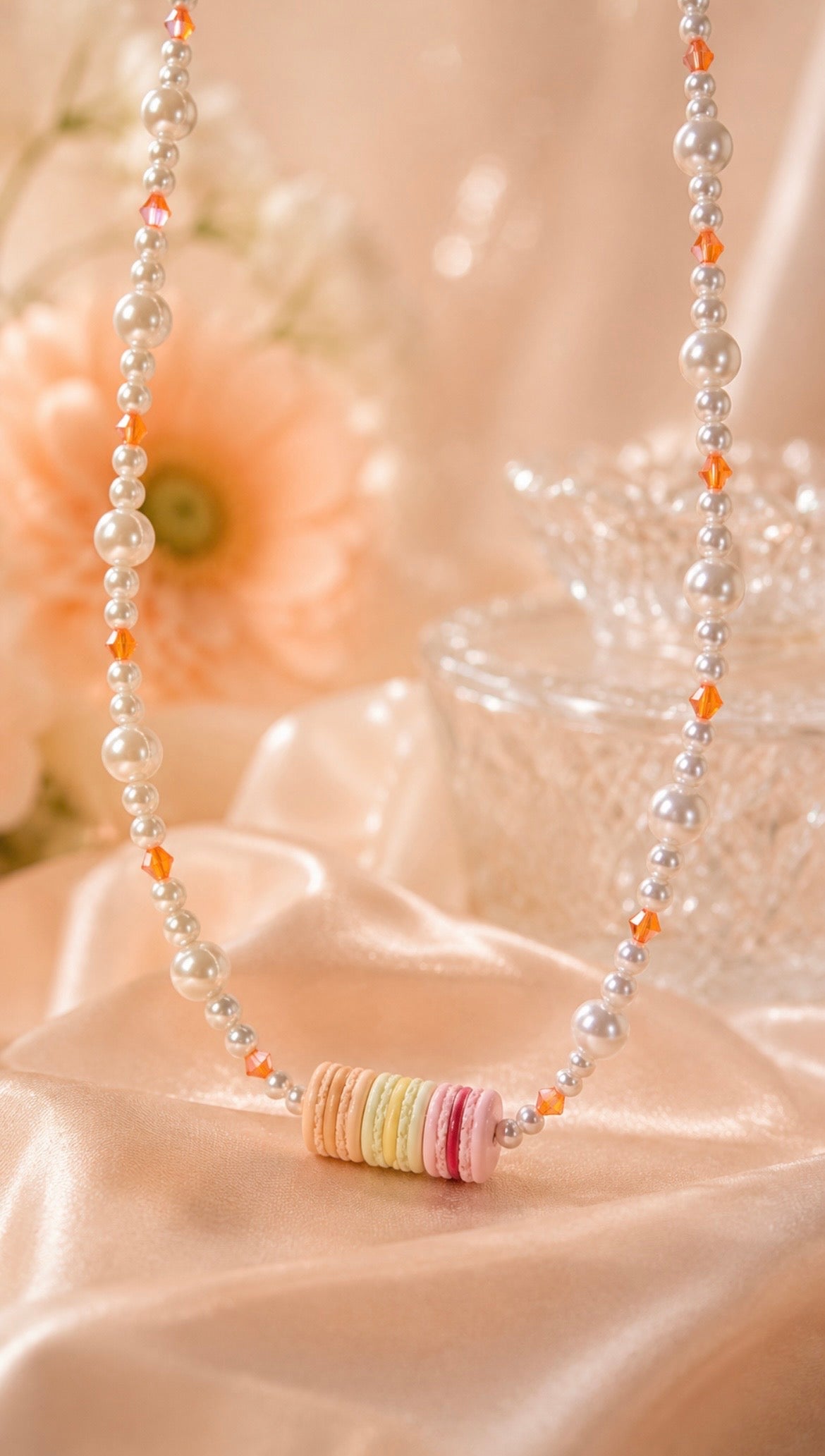 Pierre Hermes Inspired Macaron Trio Necklace