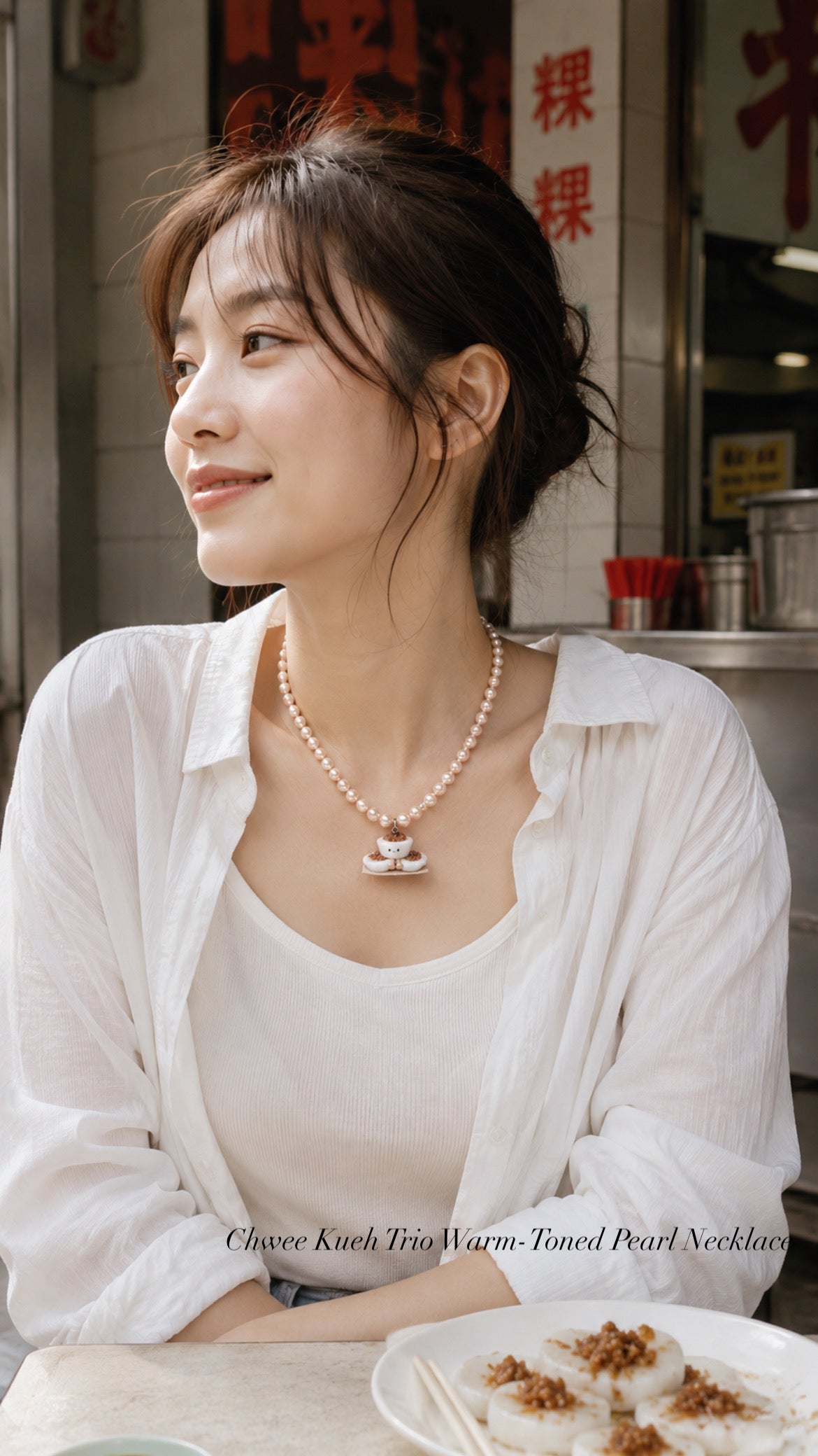 Chwee Kueh Trio Warm-Toned Pearl Necklace