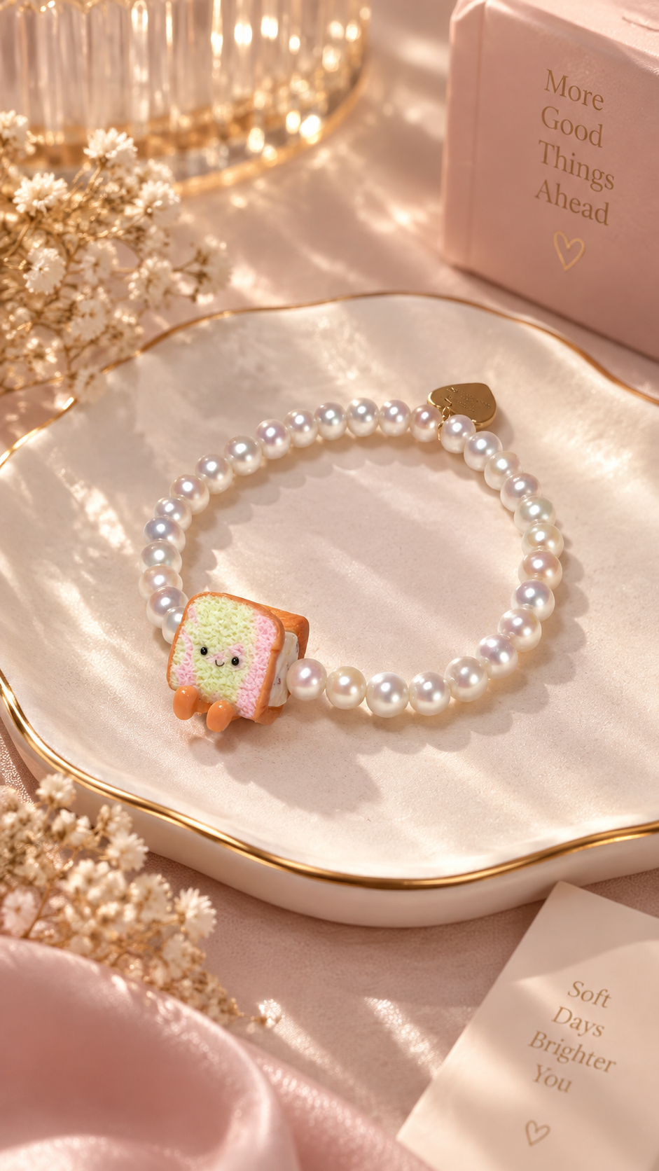 Rainbow Ice Cream Bread Pearl Bracelet