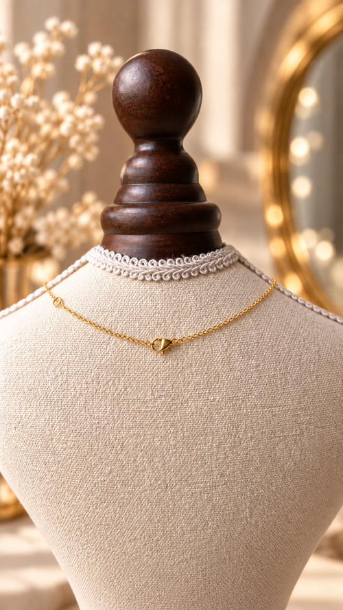 18K Gold Titanium Necklace Chain (medical implant-grade ASTM F136, PVD Gold-Plated)