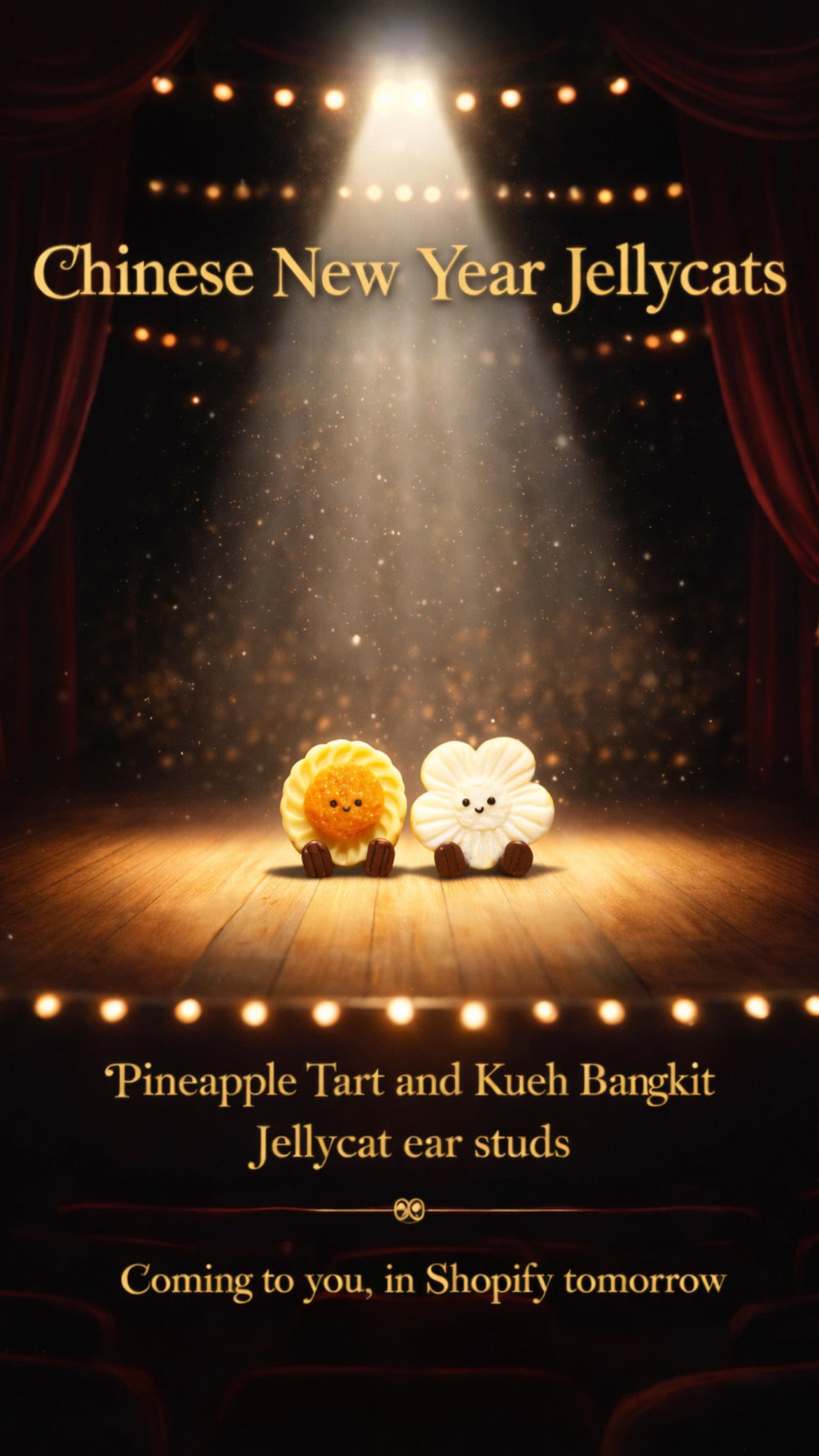 Pineapple Tart and Kueh Bangkit Jellycat Ear Studs