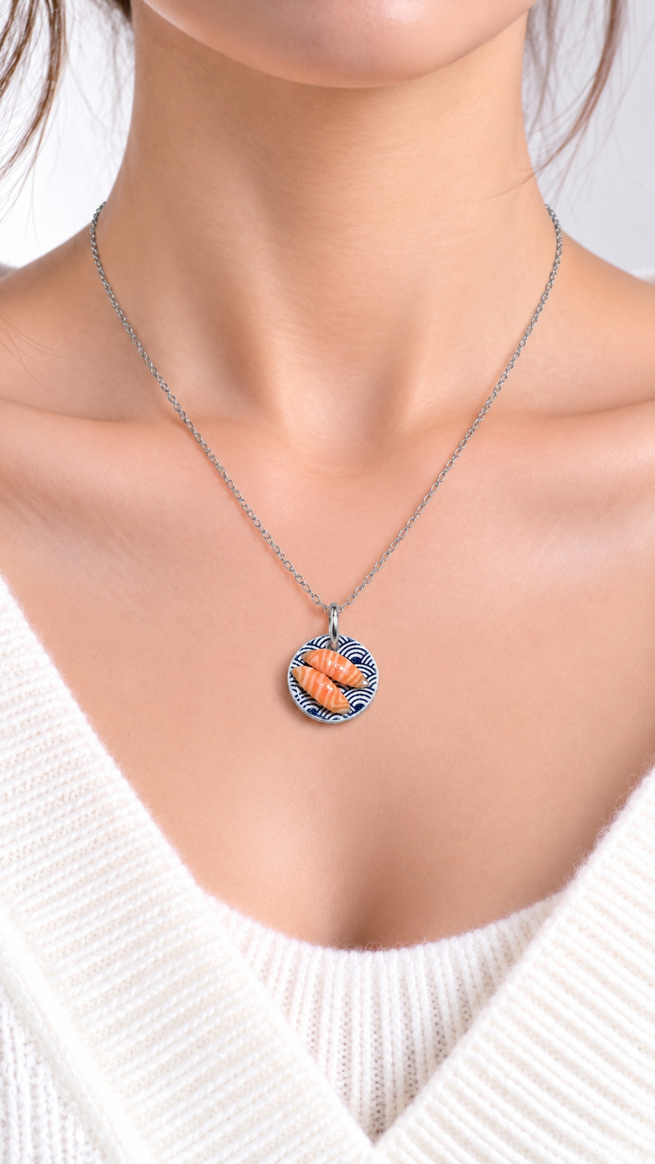 The Salmon Sushi Plate Miniature Charm