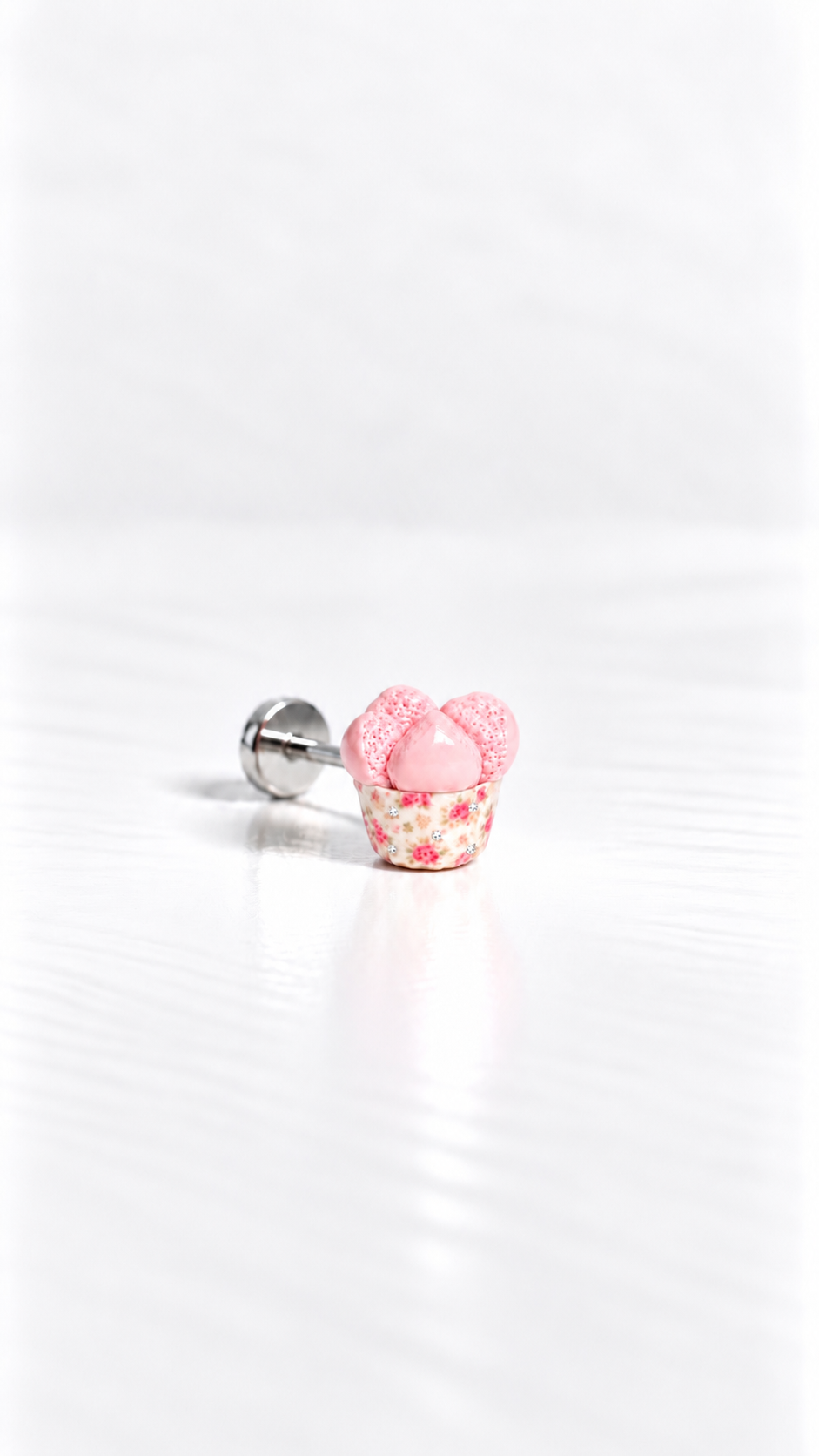The Huat Kueh Miniature Charm in Vintage Floral and Moissanites