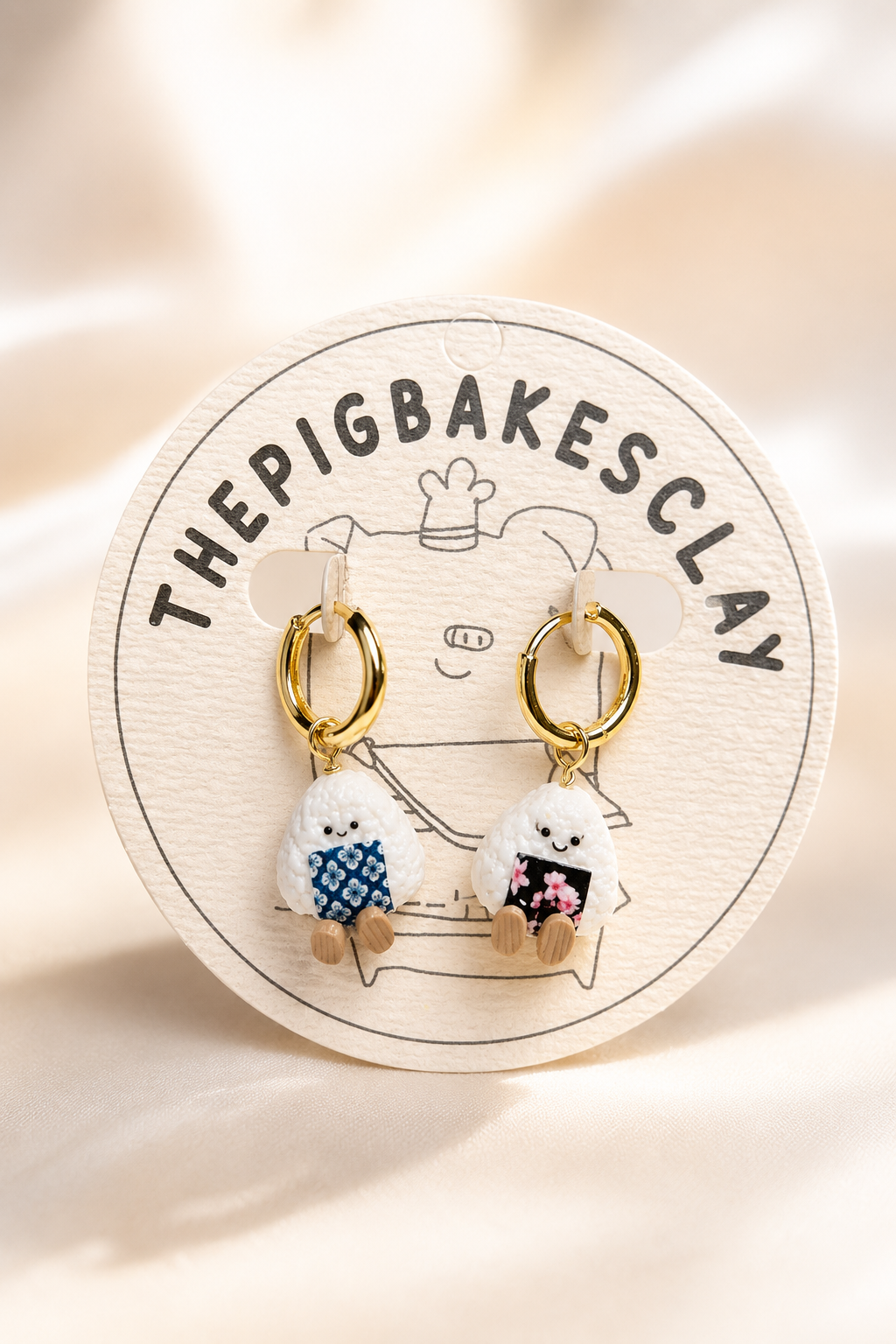 Onigiri Jellycats on Gold Hoops