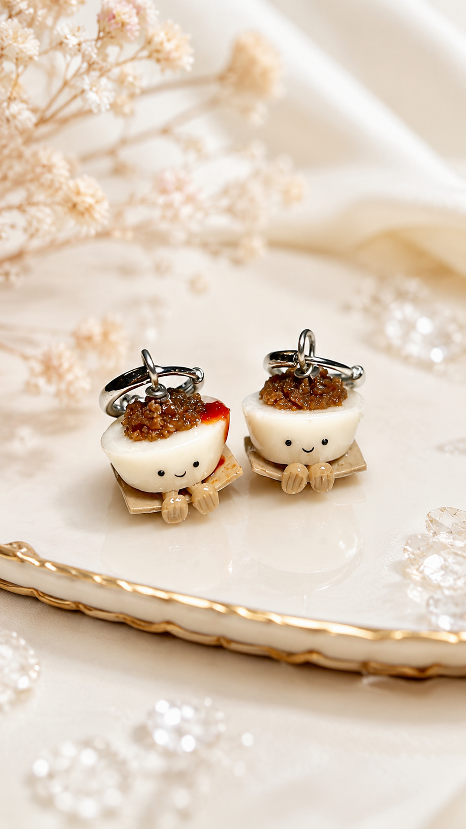 Chwee Kueh Jellycats on Silver Hoops