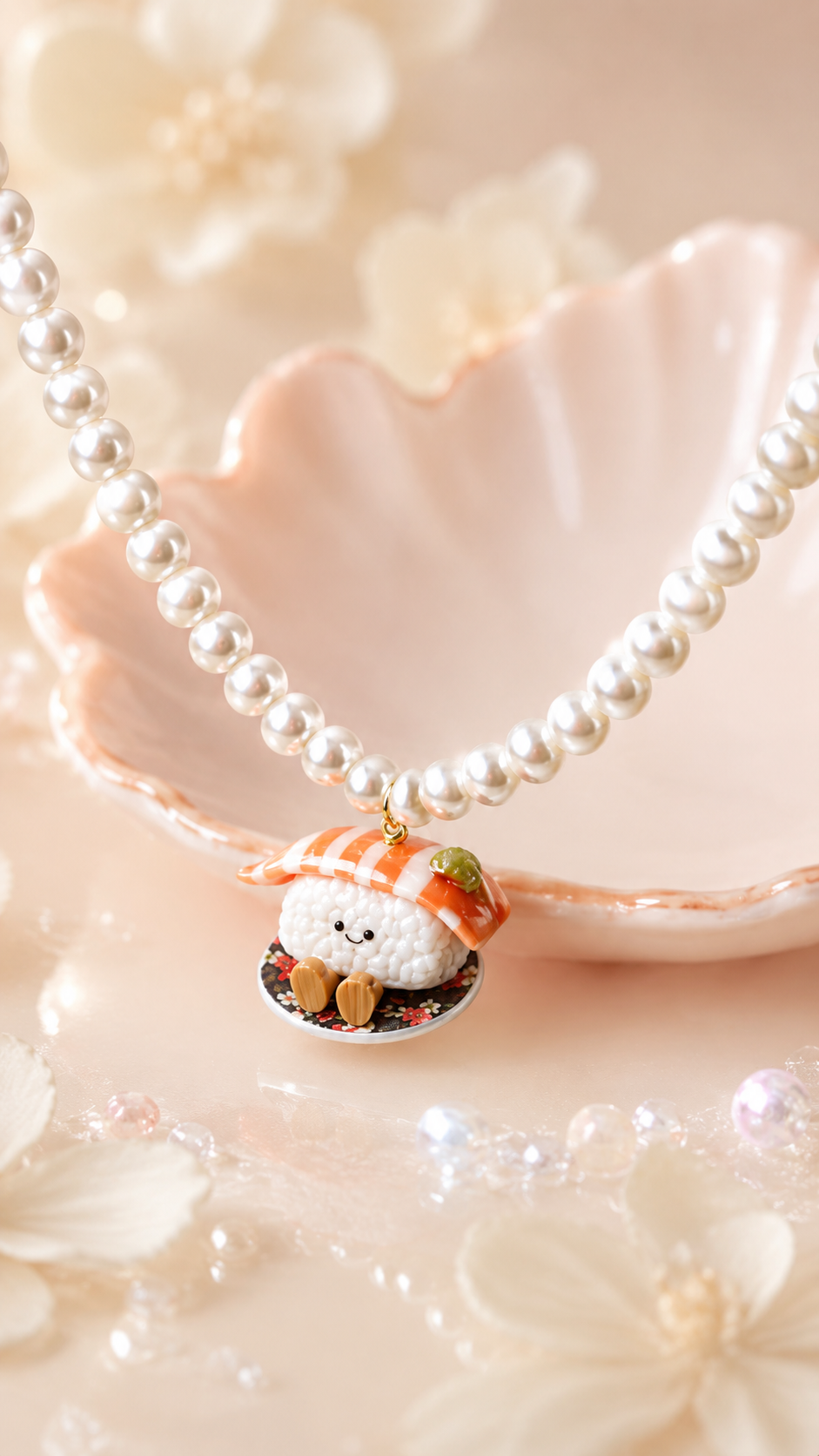 Mister Salmon Sushi Pearl Necklace