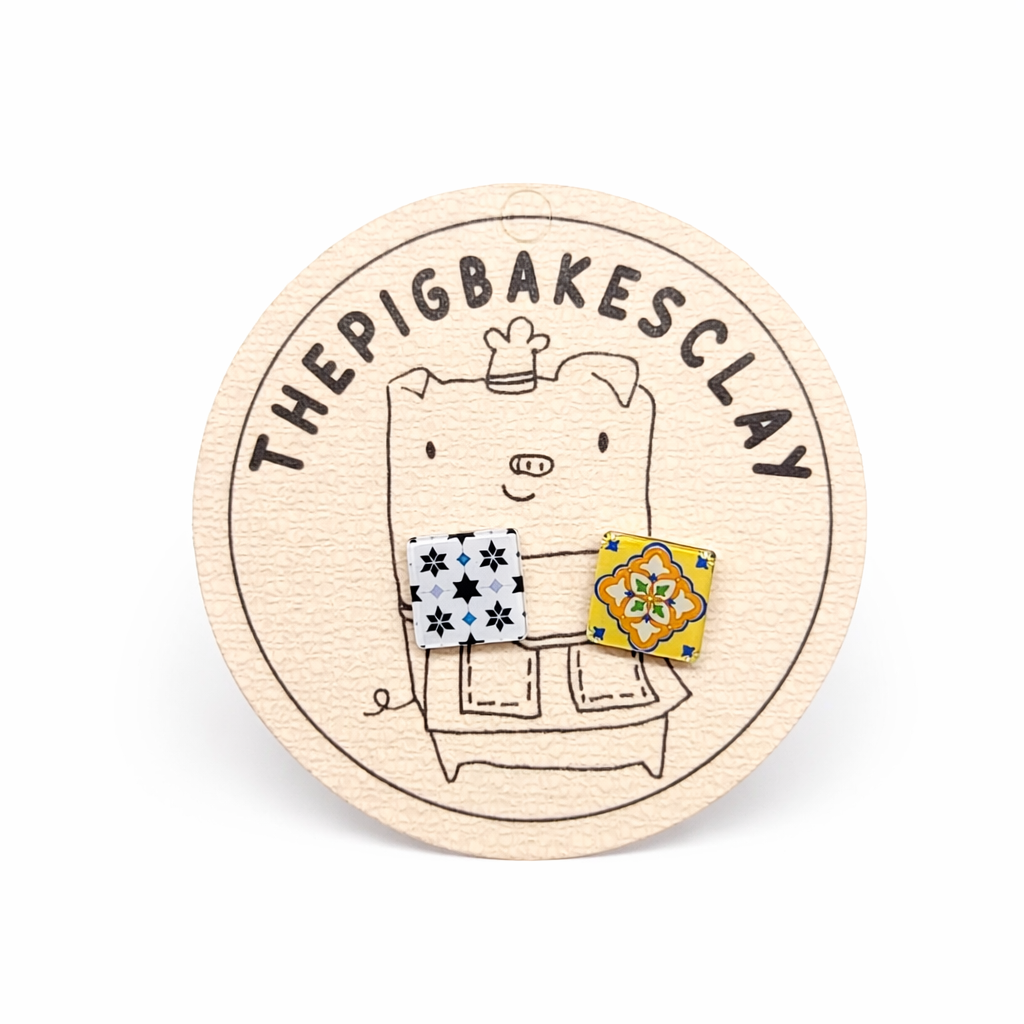 Peranakan Tiles Earring Studs (INSTOCK)