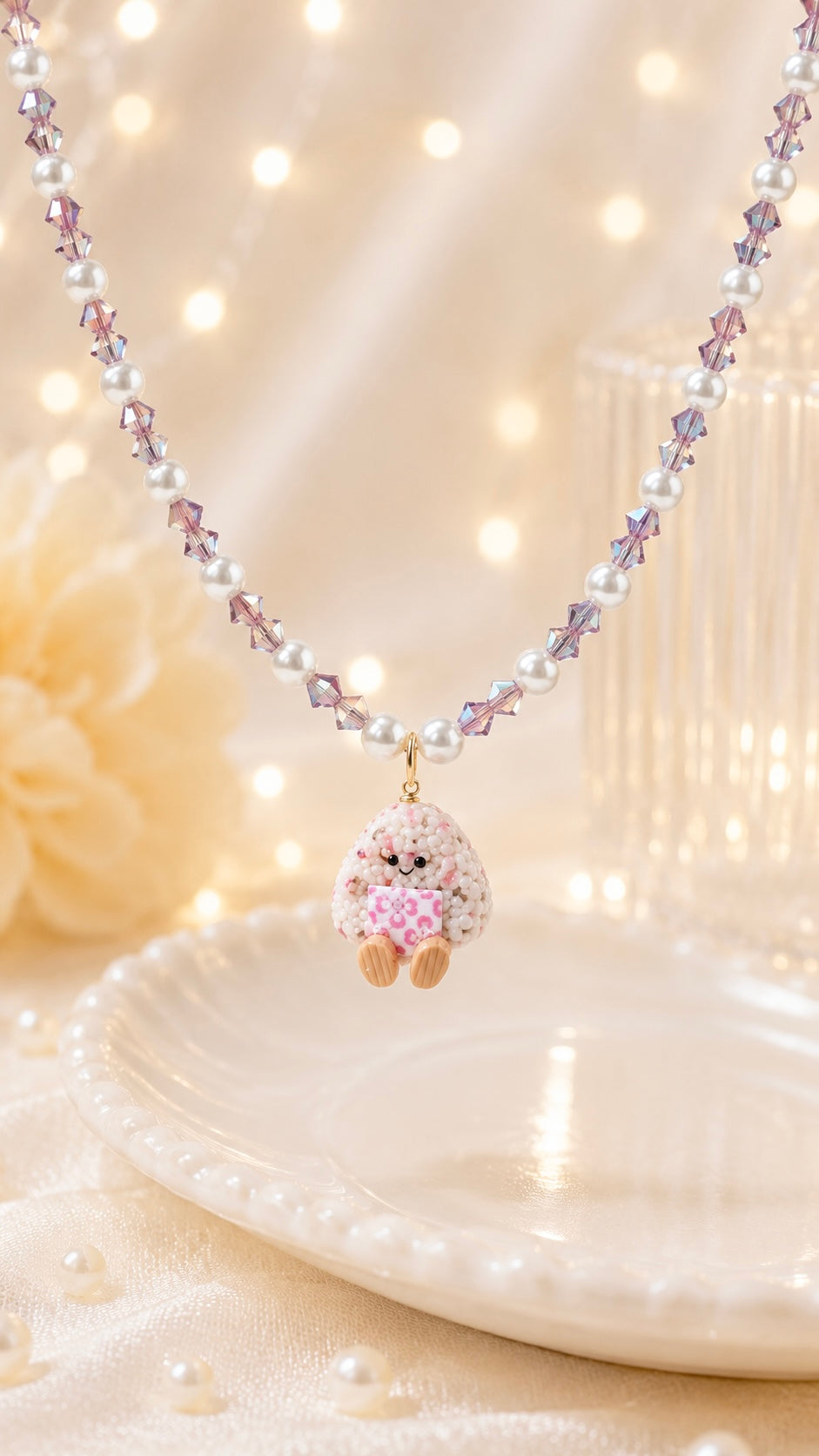 Speckled Shiso Ume Onigiri Necklace