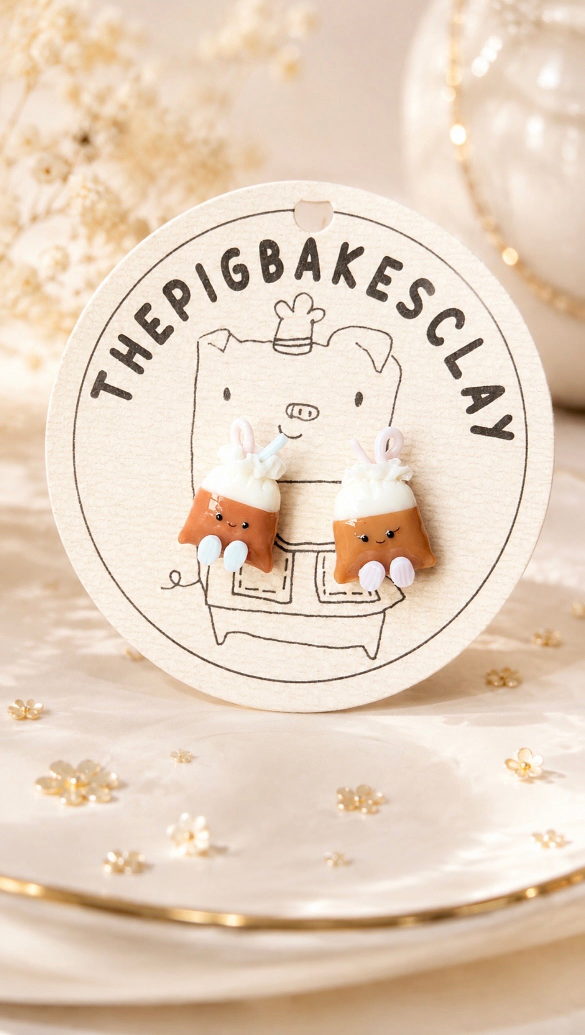 Kopi and Teh Dabao Bag Ear Studs
