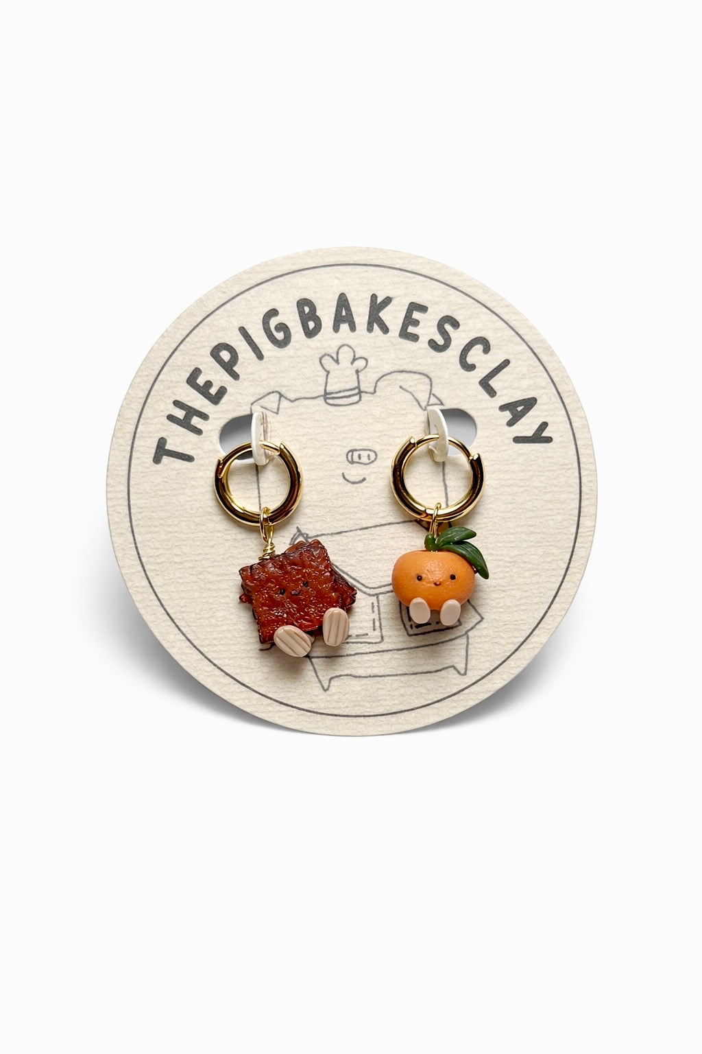 Mandarin Orange and Bakwa Jellycat Earrings (a variety)