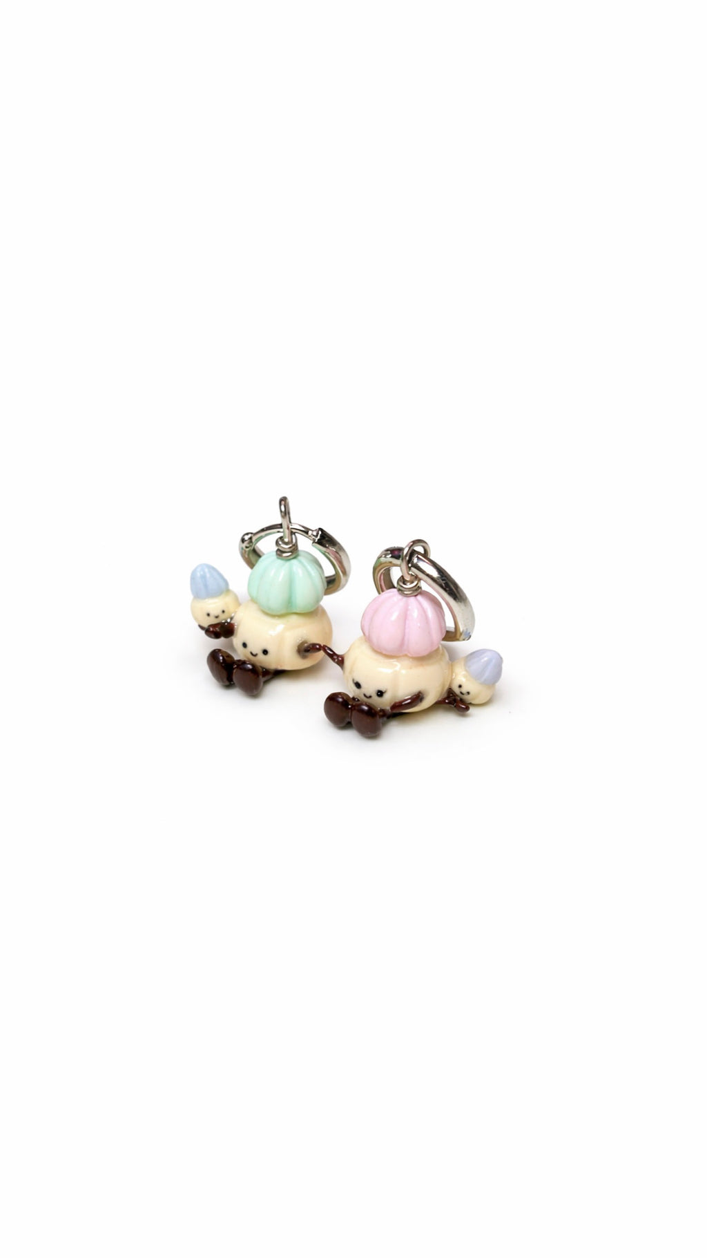 Iced Gem Biscuit Jellycats on Silver Hoop Huggies (PREORDER, wait time 6-8 weeks)