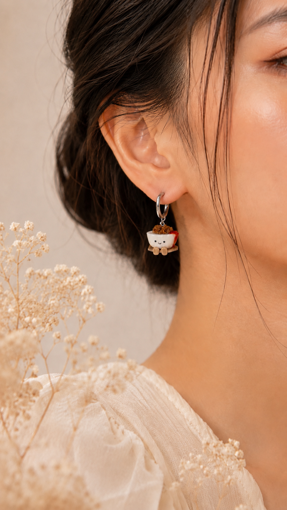 Chwee Kueh Jellycats on Silver Hoops