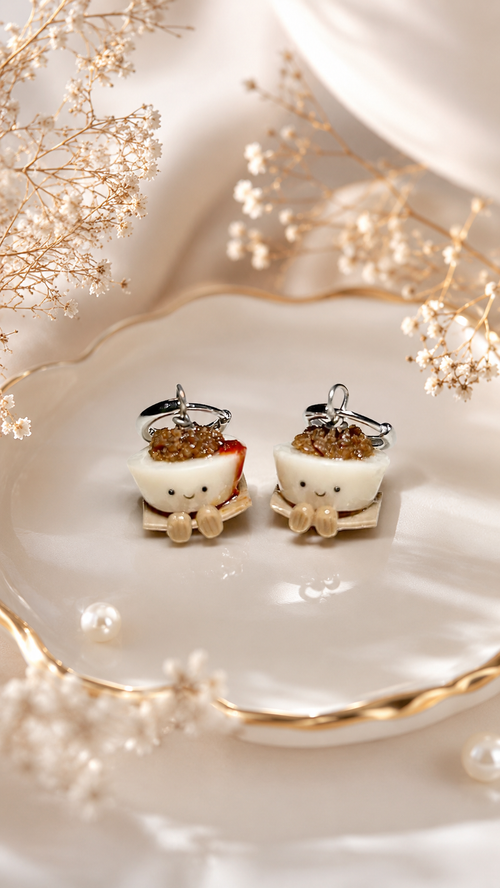 Chwee Kueh Jellycats on Silver Hoops