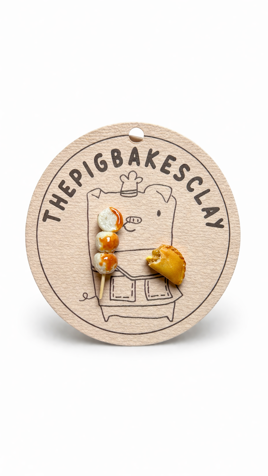 Curry Puff and Fishball Skewer Earring Studs (INSTOCKS)