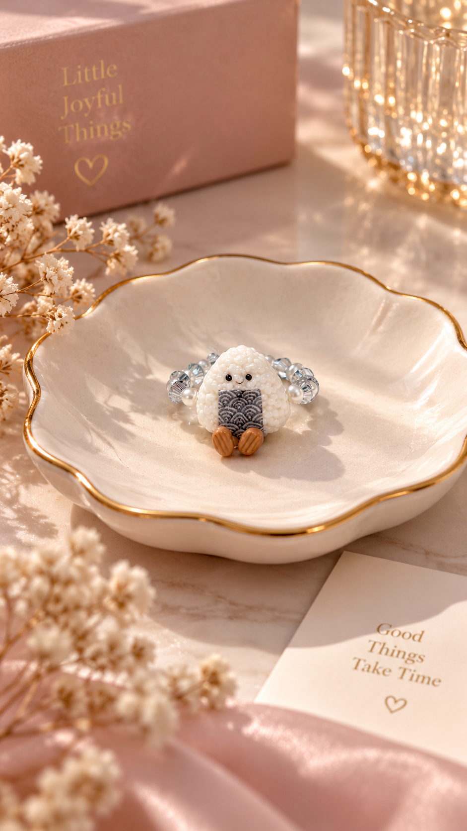 Ocean Onigiri Beaded Ring