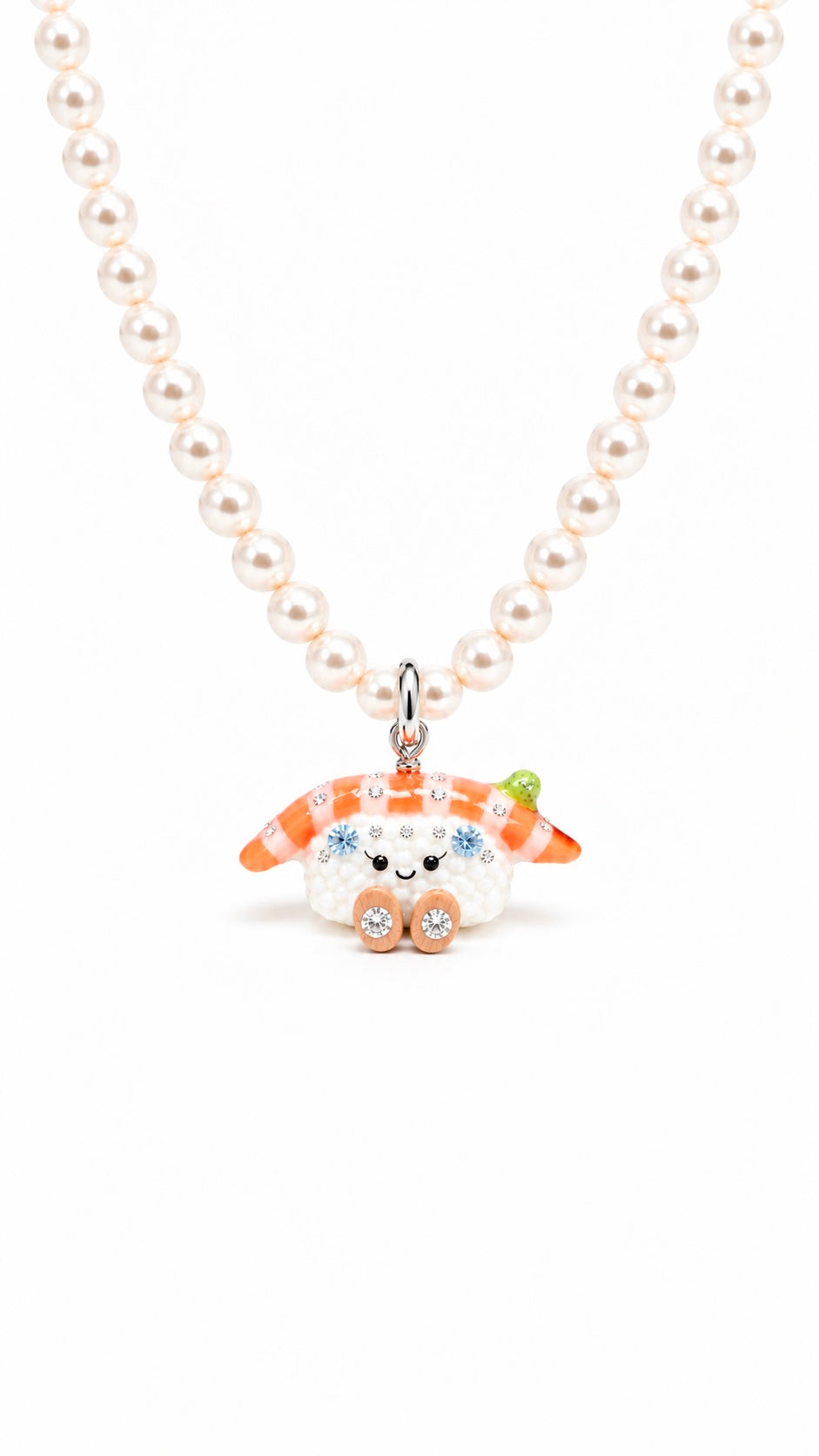 The Smiley Salmon Sushi with her Moissanites Miniature Charm
