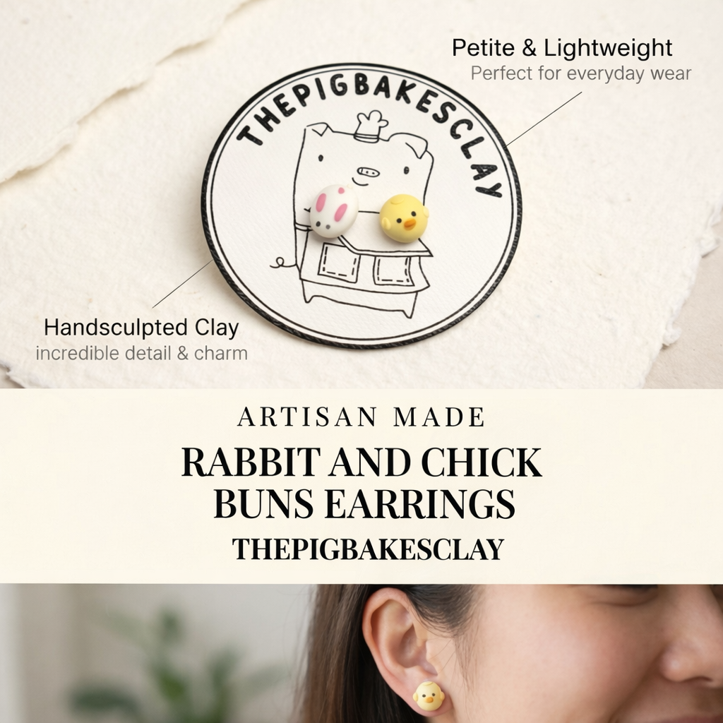 Chick and Rabbit Chinese Bao Studs
