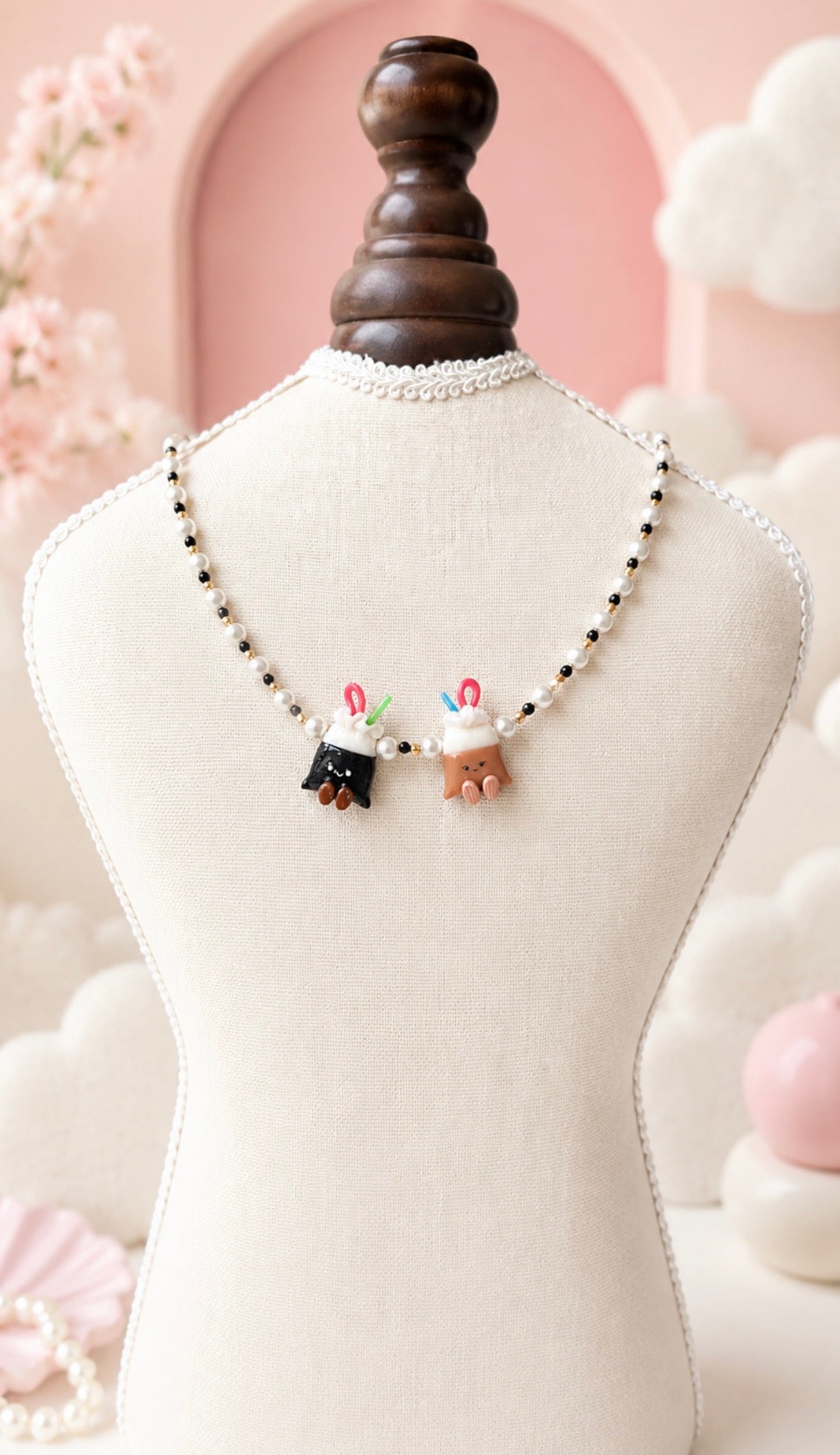 Kopi O and Kopi Hand-Beaded Choker Necklace