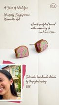Rainbow Ice Cream Bread Earring Studs (PREORDER, wait time 6-8 weeks)
