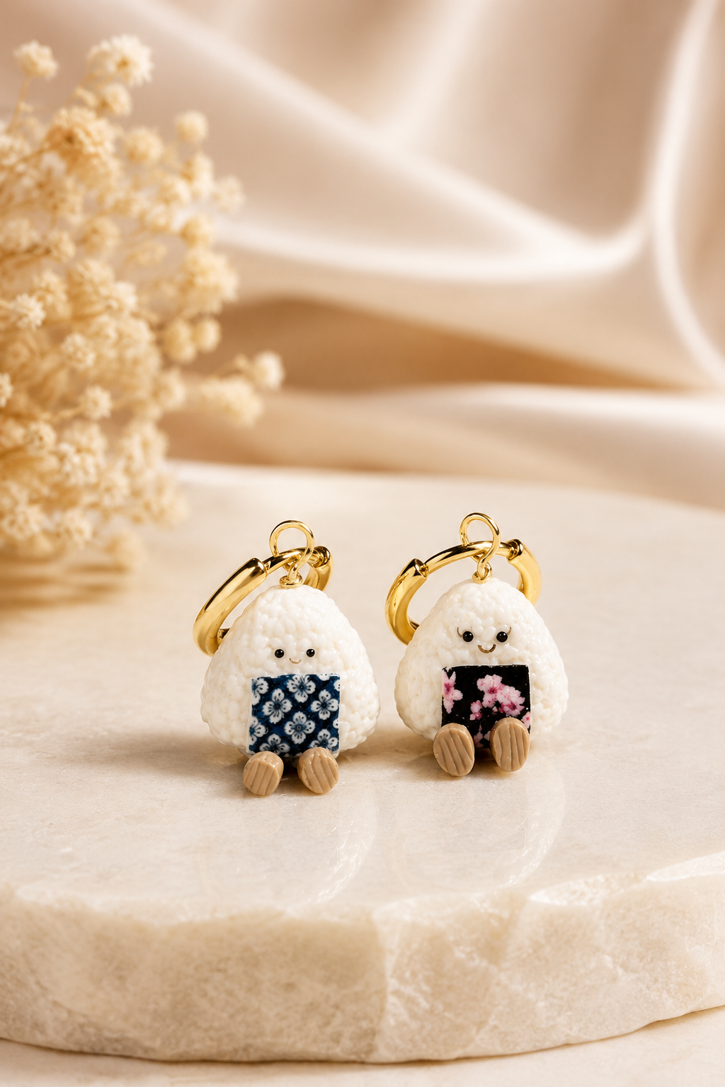 Onigiri Jellycats on Gold Hoops