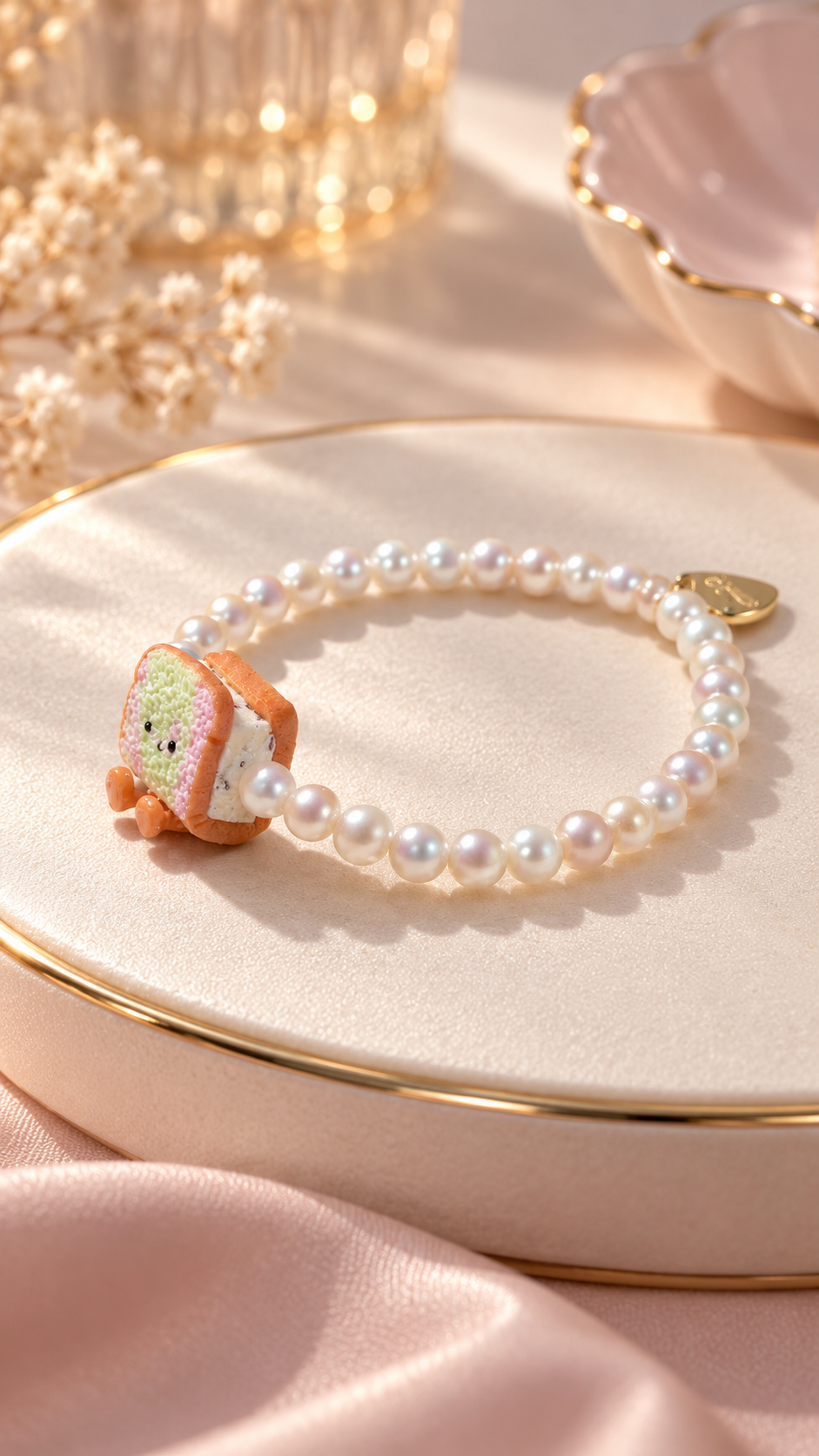 Rainbow Ice Cream Bread Pearl Bracelet