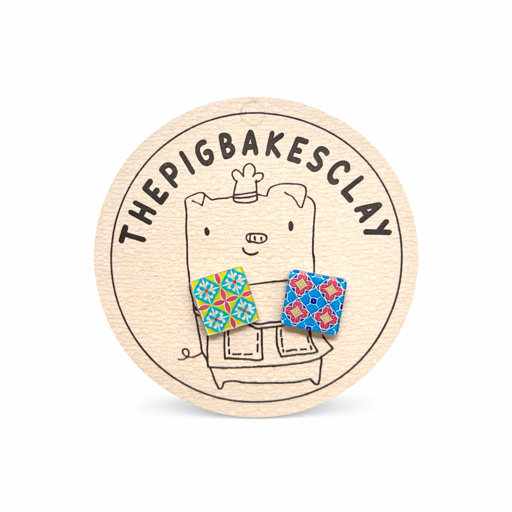 Peranakan Tiles Earring Studs