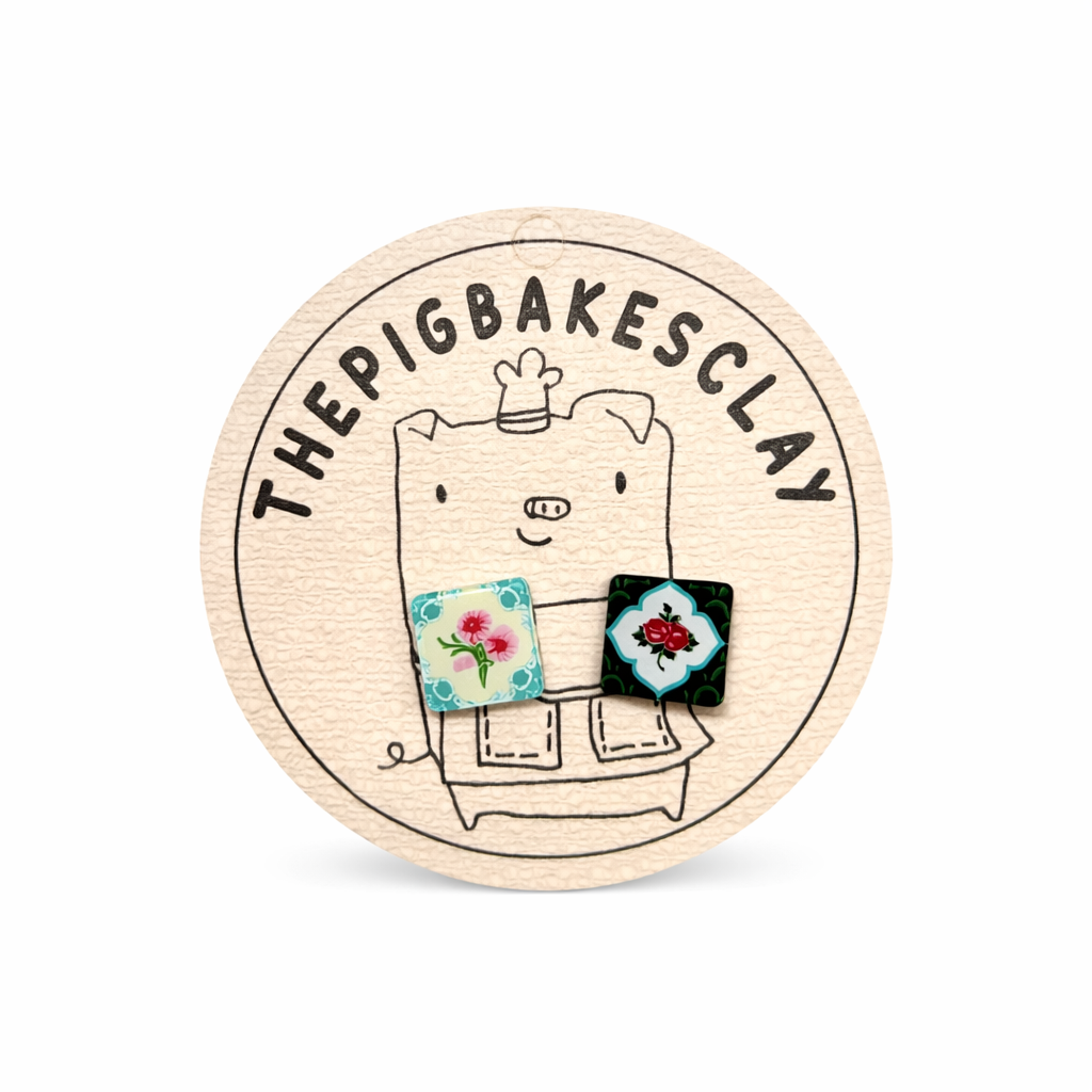 Peranakan Tiles Earring Studs