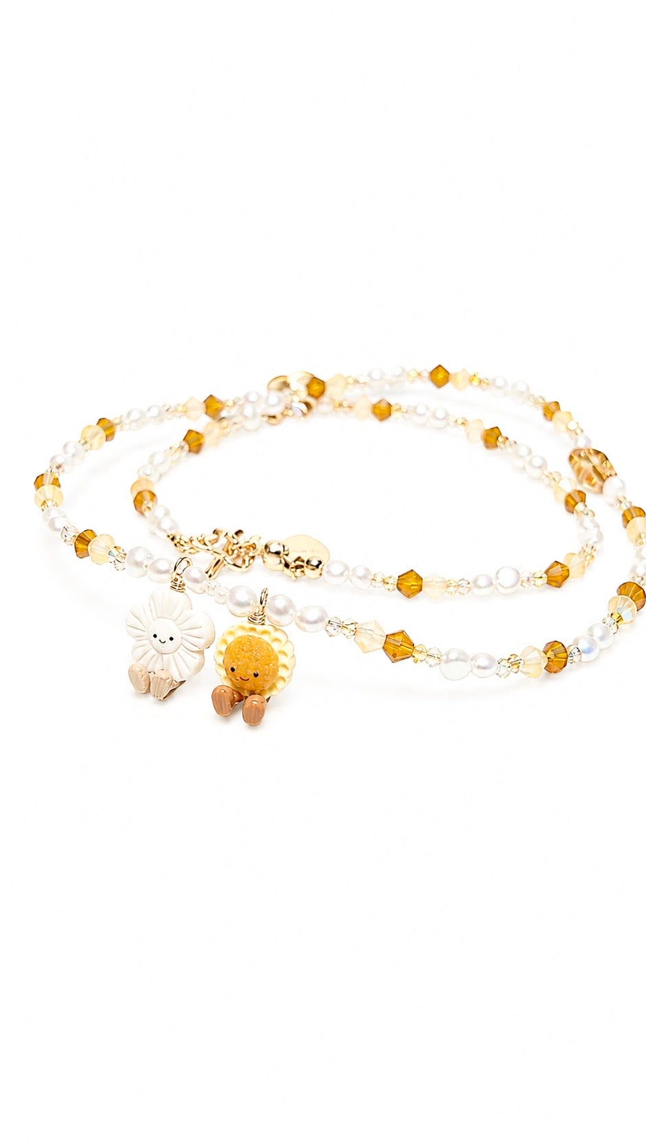 Pineapple Tart and Kueh Bangkit Jellycat Duo Hand-Beaded Necklace