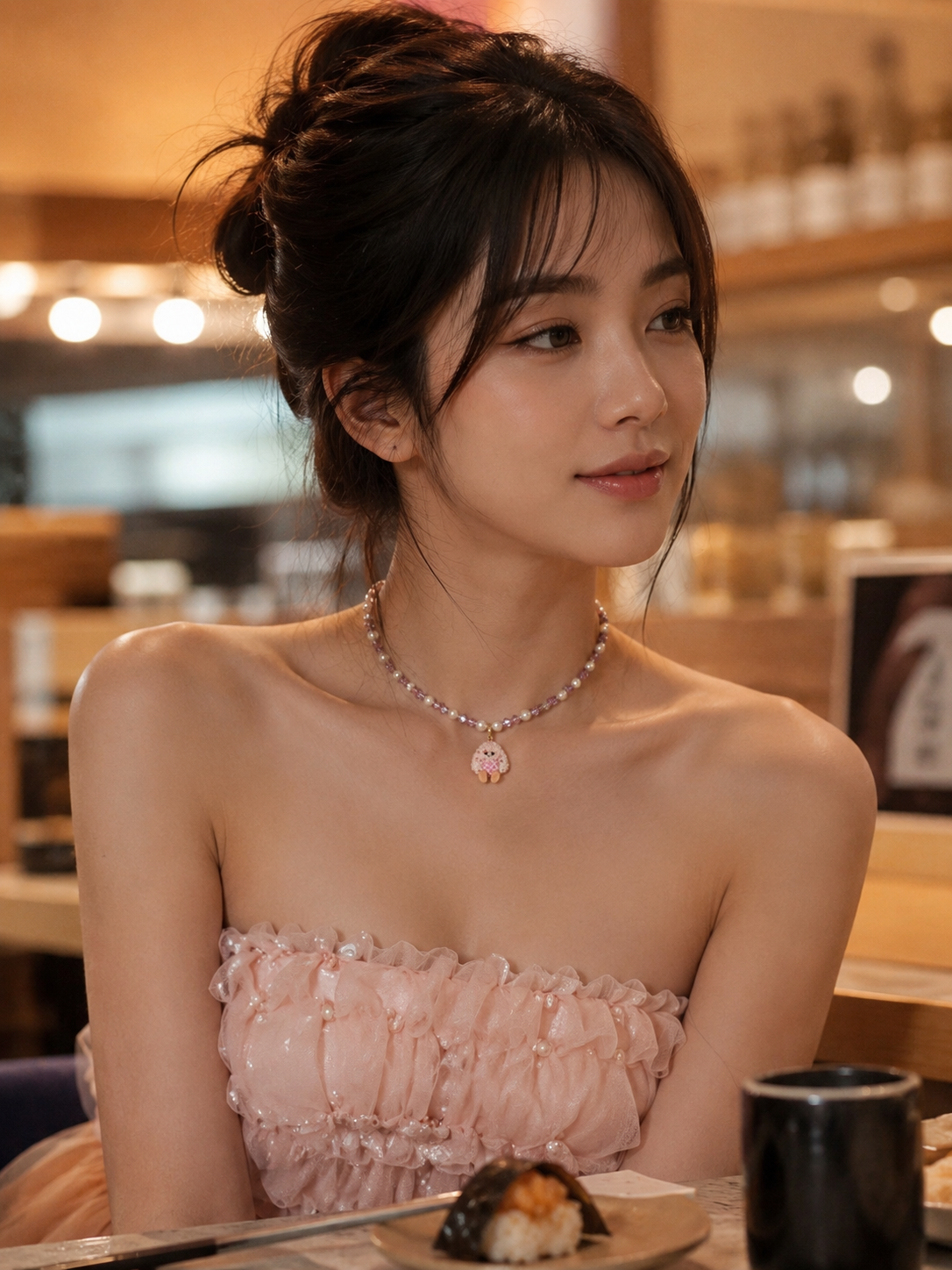 Speckled Shiso Ume Onigiri Necklace
