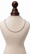 Swarovski Glass Pearl Necklace in Moonlight (hand-beaded)