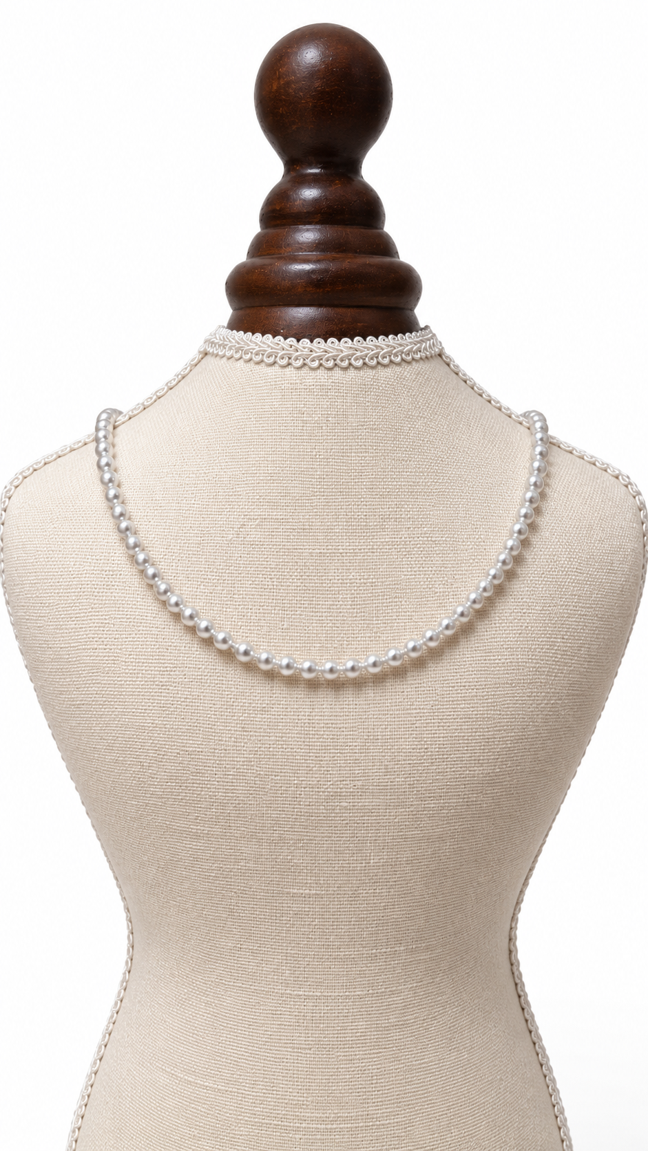 Swarovski Glass Pearl Necklace in Moonlight (hand-beaded)
