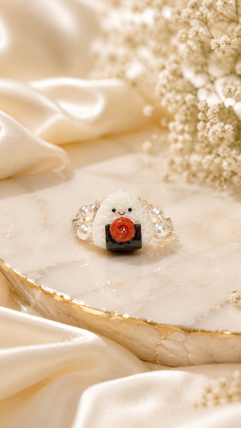 Ume Plum Onigiri Beaded Ring