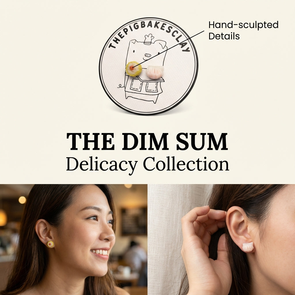 Siew Mai and Hargow Dim Sum Earring Studs