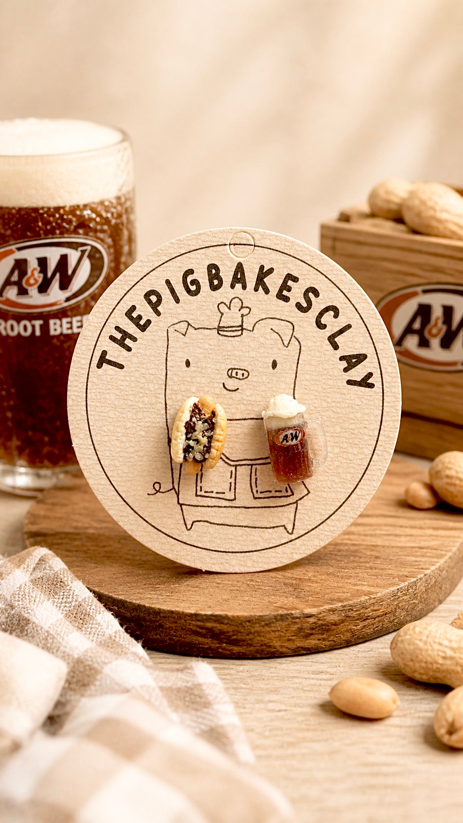 A&W Root Beer Float and Coney Dog Ear Studs