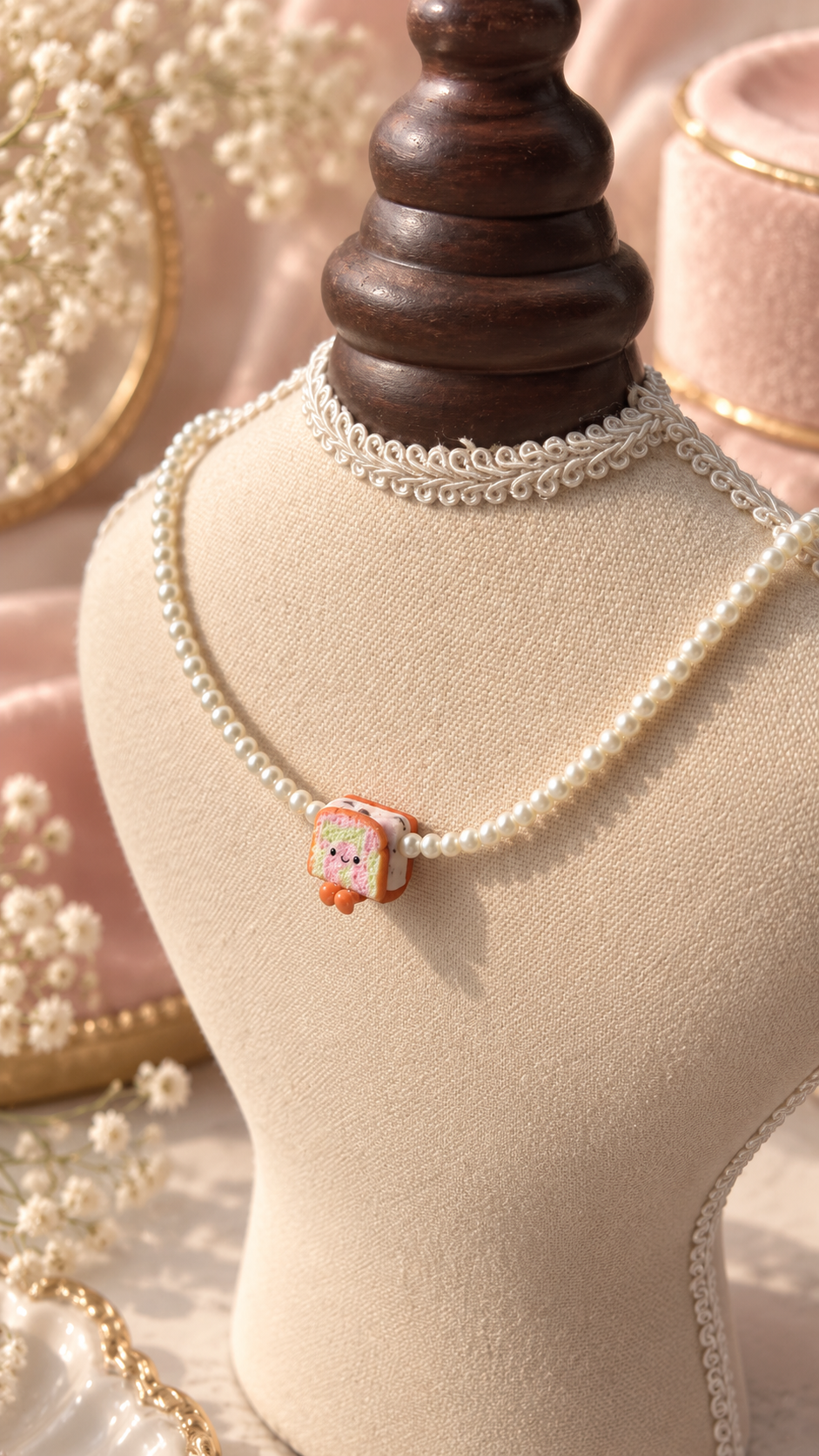 Rainbow Bread Pearl Necklace
