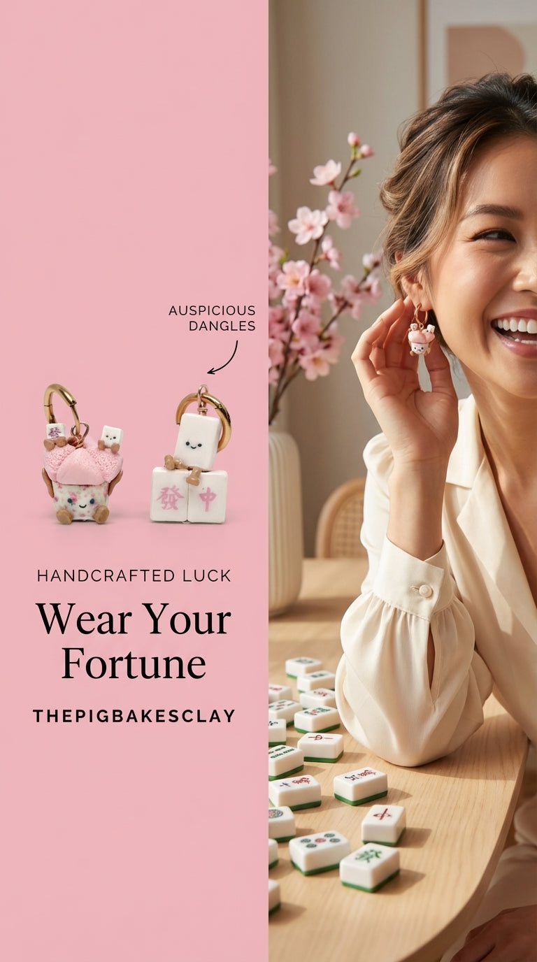 Huat Kueh and Mahjong Jellycat Rose Gold Hoop Huggies